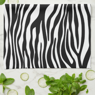 Linge De Cuisine Zebra Print, Zebra Stripes, Noir Et Blanc