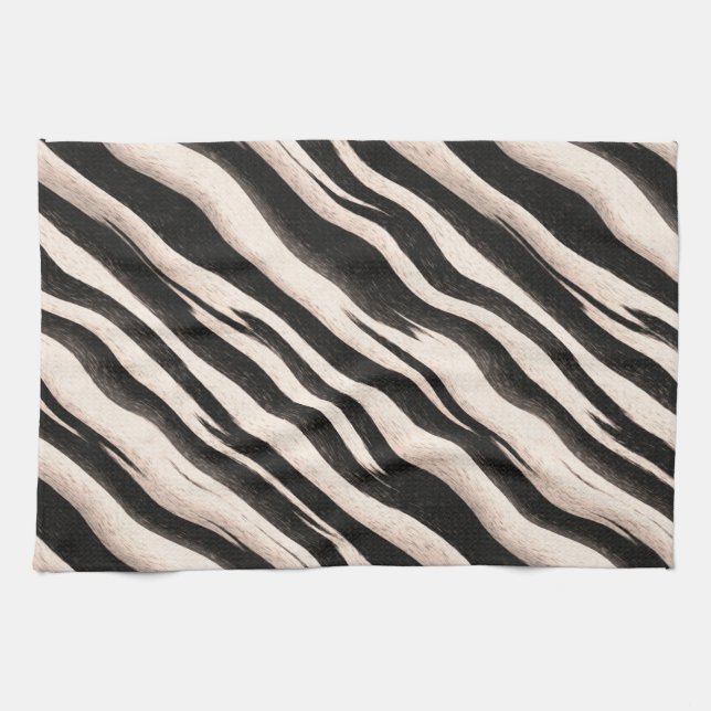 Linge De Cuisine Zebra raye une texture transparente + vos idées (Horizontal)