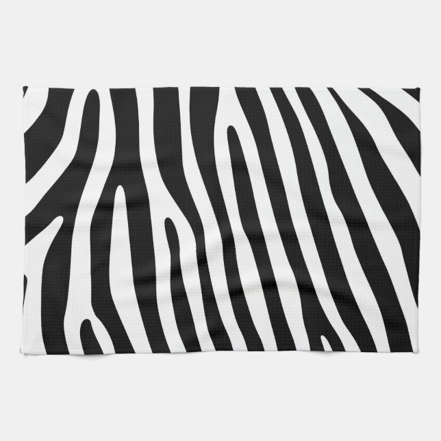 Linge De Cuisine Zebra rayures motif noir & blanc + vos idées (Horizontal)