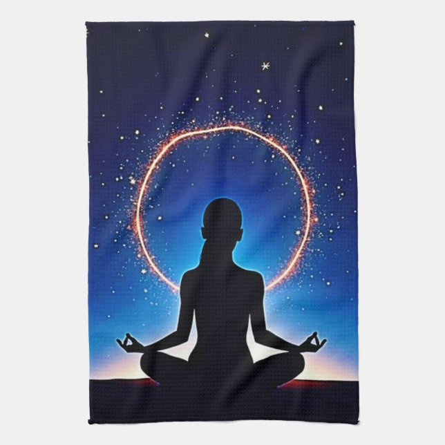 Linge De Cuisine Zen sous les étoiles : Méditation cosmique (Vertical)