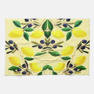 Linge De Cuisine Zesty Lemons and Olives Kitchen Towels