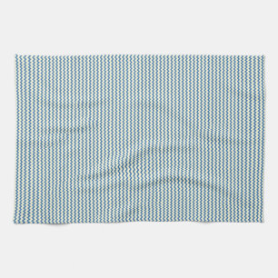 Linge De Cuisine Zigzag motif denim bleu et crème