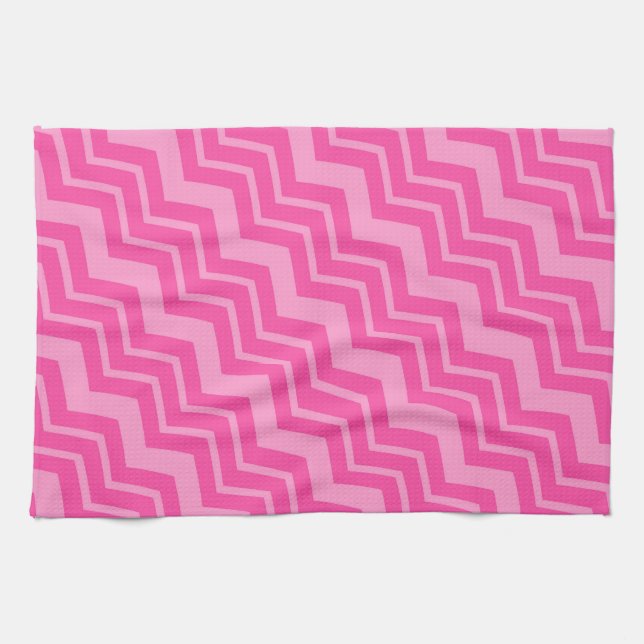 Linge De Cuisine Zigzag rose chaud Chevron Motif Design (Horizontal)