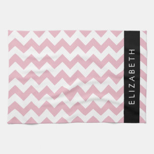 Linge De Cuisine Zigzag Rose, Chevron Rose, Motif Vague, Votre Nom
