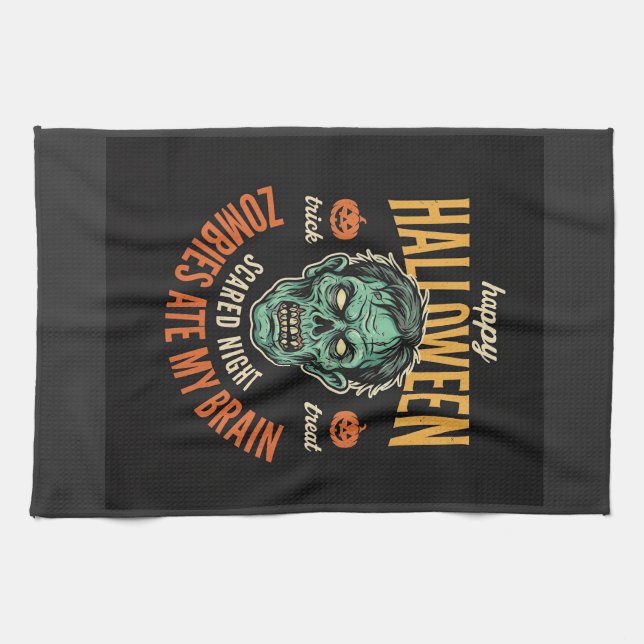 Linge De Cuisine Zombies d'Halloween Ont Mangé Mon Cerveau (Horizontal)