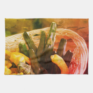 Linge De Cuisine Zucchini Summer Squash Gourds Légumes Vintage