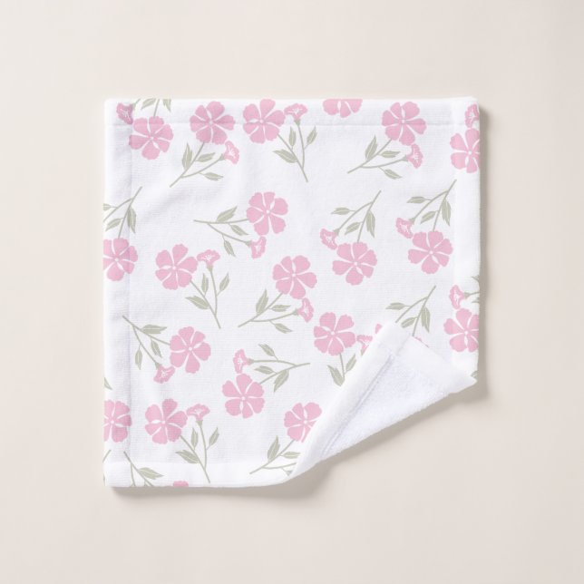 Linge de lavage floral rose profond élégant (Gant de toilette)