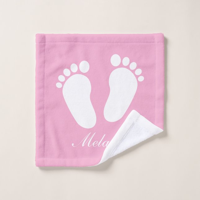 Linge de lavage personnalisé rose mignon avec le n (Gant de toilette)