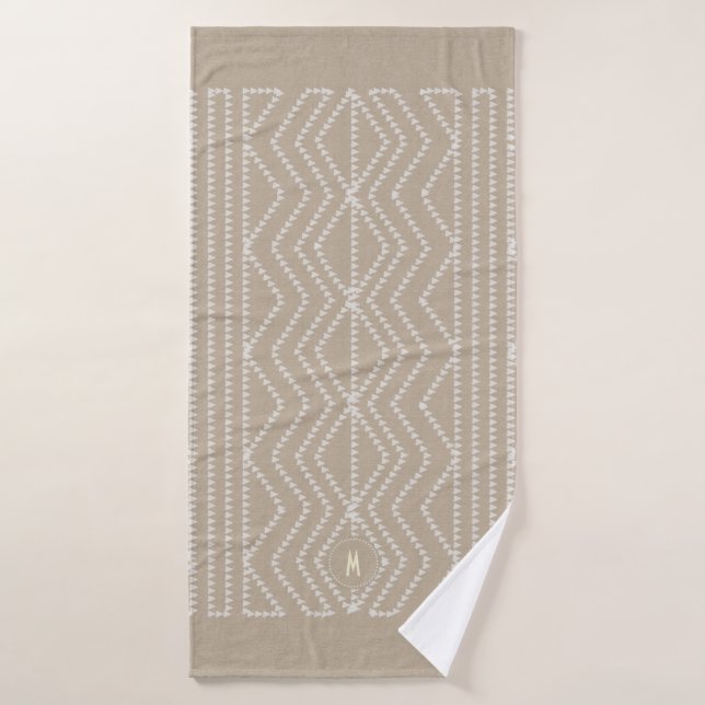 Linge Regarder les flèches géométriques Monogramme (Serviette de bain)