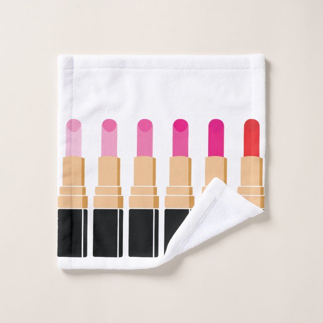 Linge rose en bâton à lèvres (Gant de toilette)