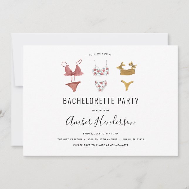 Lingerie Bachelorette Party Invitation (Devant)
