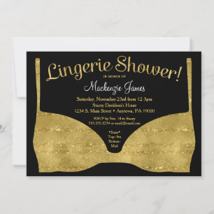 Lingerie Bridal Douche Invitation Gold Glam