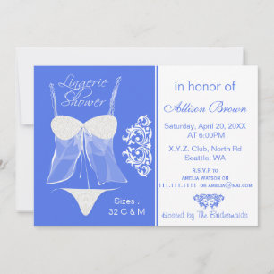Lingerie Douche Bachelorette Fête Invitations