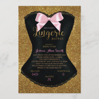 Lingerie douche bachelorette invitation or