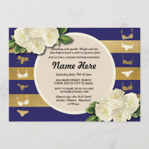 Lingerie Douche Invitation Marine Stripes Bridal P