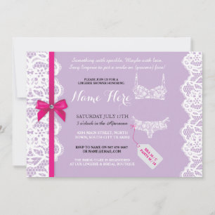 Lingerie Douche Invitation Violet Bridal Party den