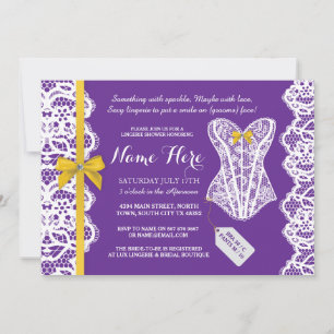 Lingerie Douche Invitation Violet Bridal Party den