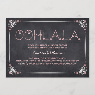 Lingerie Douche Invitations Chalkboard & Pink
