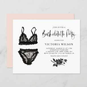 Lingerie en dentelle noire Bachelorette Party Invi