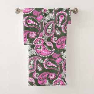 Linocut Paissière Traditionnel Rose Profond Vert