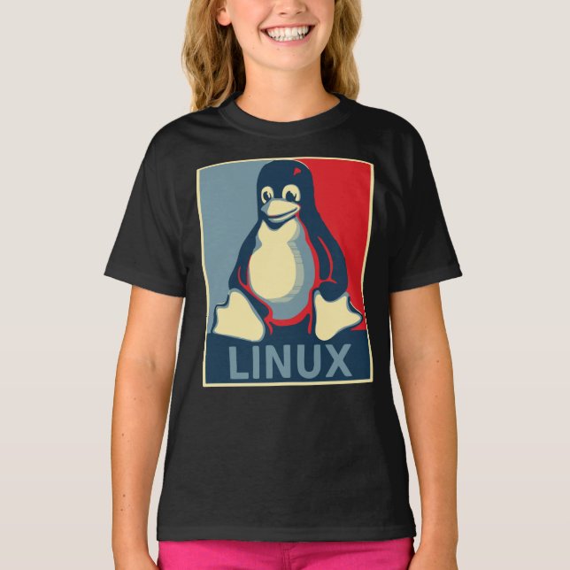 Linux tux pingouin obama poster T-shirt classique (Devant)