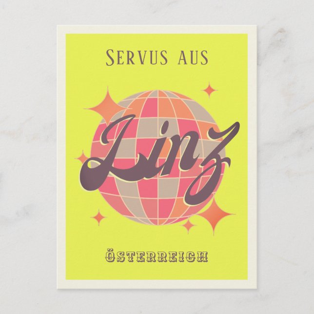 Linz Österreich Autriche néon disco Carte postale (Devant)