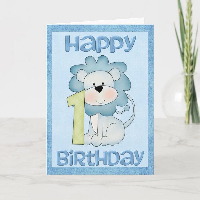 Lion 1ère carte d'anniversaire (Devant)