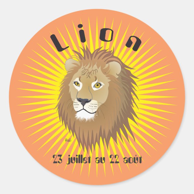 Lion 23 juillet au 22 août Autocollants (Devant)