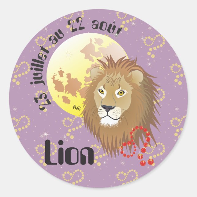 Lion 23 juillet au 22 août Autocollants (Devant)