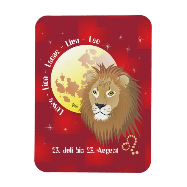 Lion 23 juillet au 22 août Premium Flexi Magnet (Vertical)