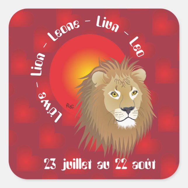 Lion 23 juillet au 22 Autocollants (Devant)