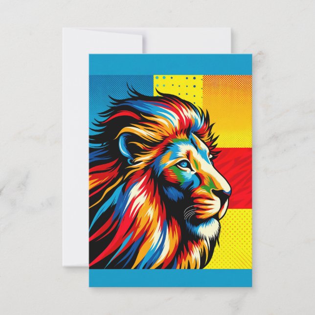 Lion 3,5 x 5 Carte pour notes (Devant)
