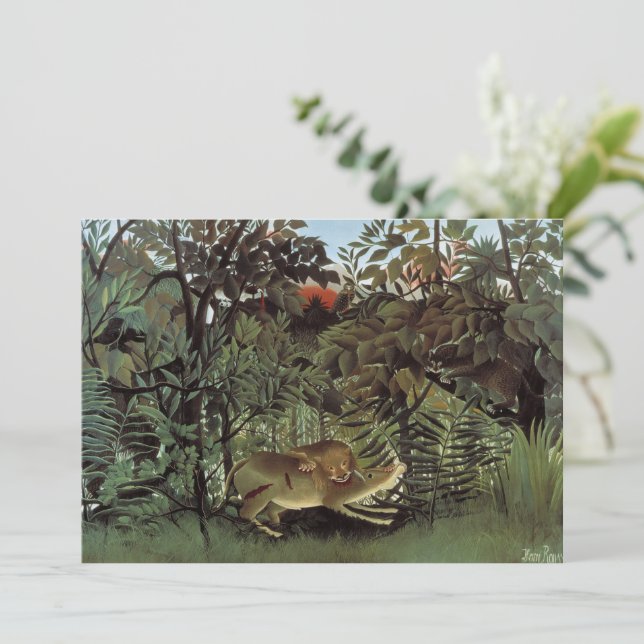 Lion affamé par Henri Rousseau, animal sauvage Vin (Debout devant)