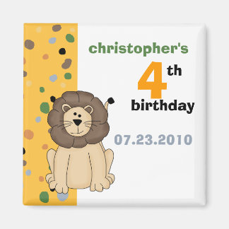 Lion ・ Aimant d'invitation d'anniversaire