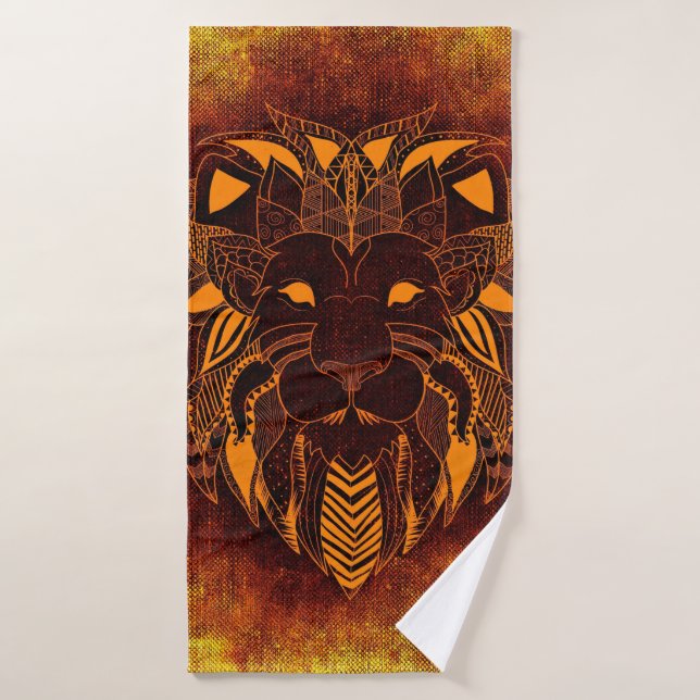 Lion animal sauvage abstrait (Serviette de bain)