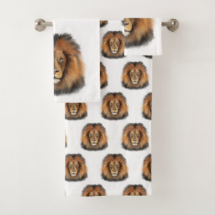 lion aquarelle Leo roi safari animal jungle chat 