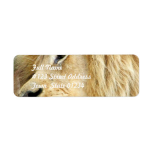 Lion avec les étiquettes postales épaisses de