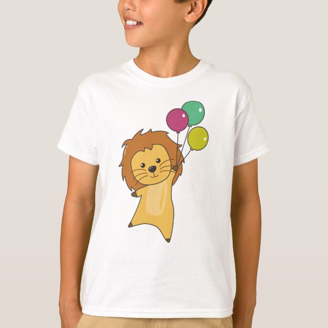 Lion Ballons vole vers le haut de mignons animaux  (Devant)