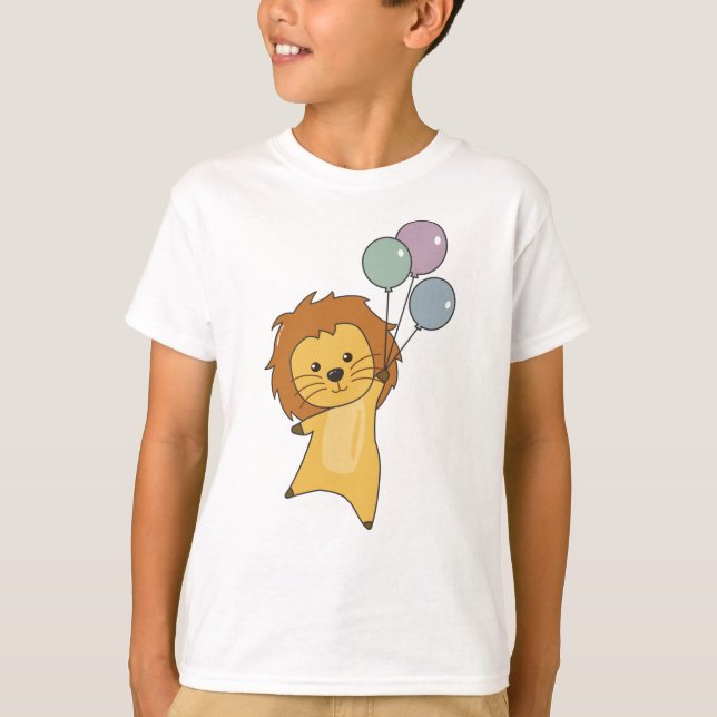 Lion Ballons vole vers le haut de mignons animaux  (Devant)