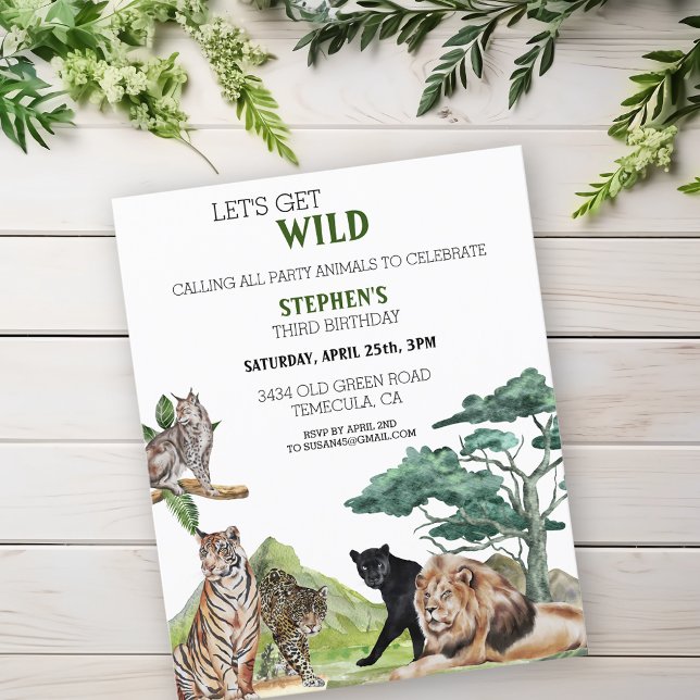 Lion Big Cats Jungle Safari Sauvage Anniversaire (Créateur téléchargé)