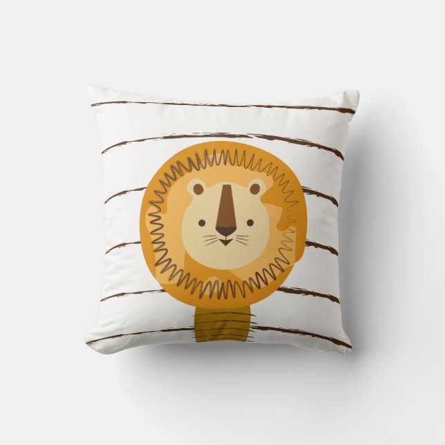 Lion Cartoon Enfants Bébé Coussin (Recto)