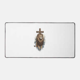 Lion chrétien et croix vintage