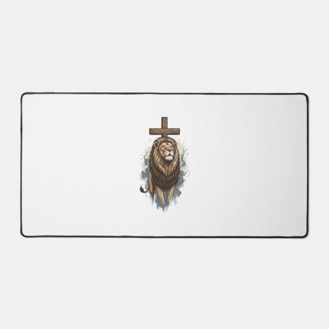 Lion chrétien et croix vintage (Recto)