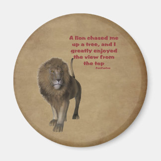 Lion Confucius Inspiration Quote Magnet