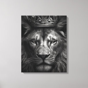 Lion Couronne roi majestueux toile étirée Imprimer