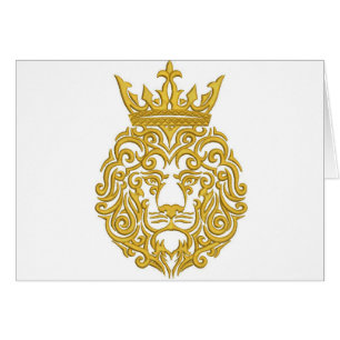 lion dans la couronne, imitation de broderie