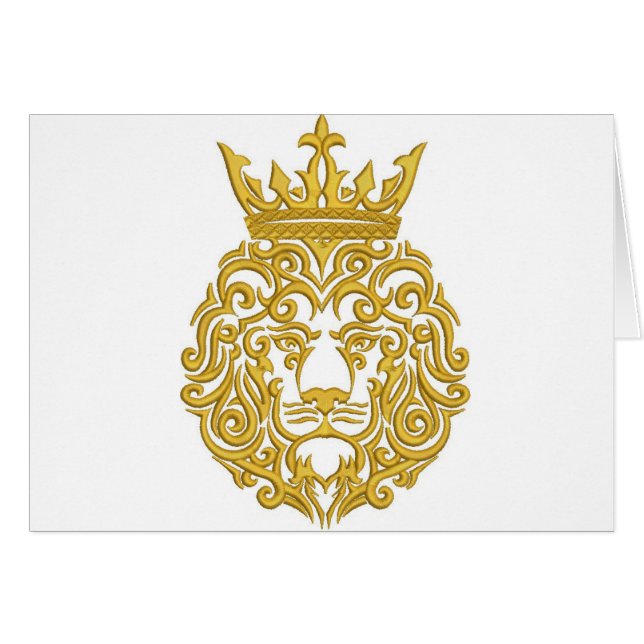 lion dans la couronne, imitation de broderie (Devant horizontal)