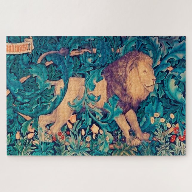 Lion dans The Forest, William Morris Jigsaw Puzzle (Horizontal)
