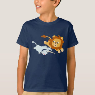 Lion de bande dessinée et T-shirt mignons