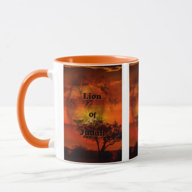 Lion De Juda Citation De La Bible Mug À Deux Tons (Gauche)